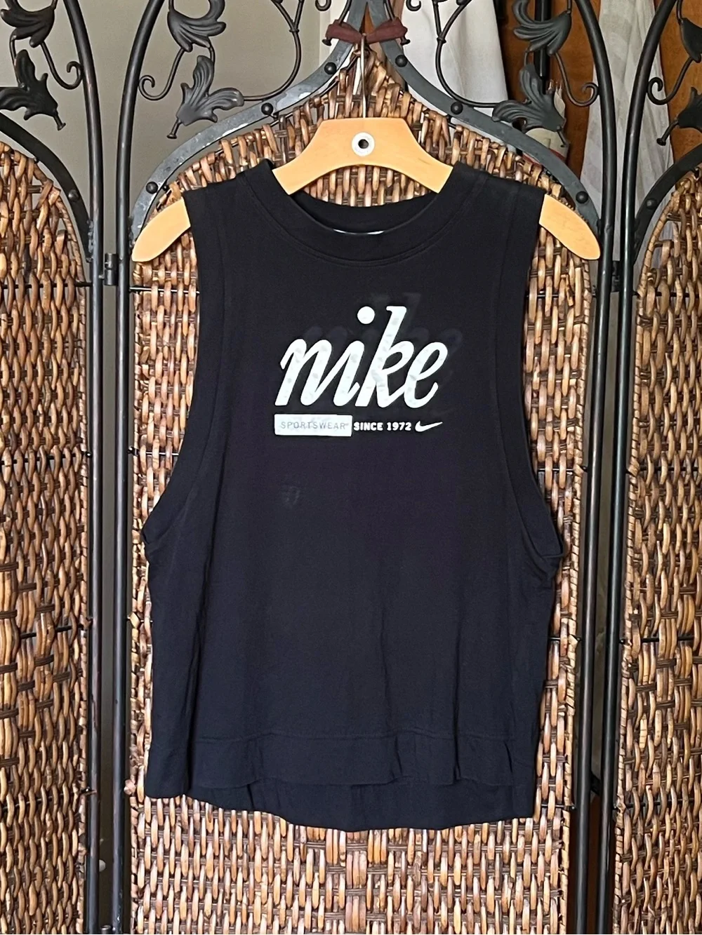 S Nike Cotton Silver Script Tank Top